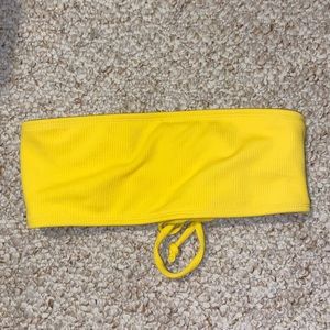 Yellow bandeau bikini top